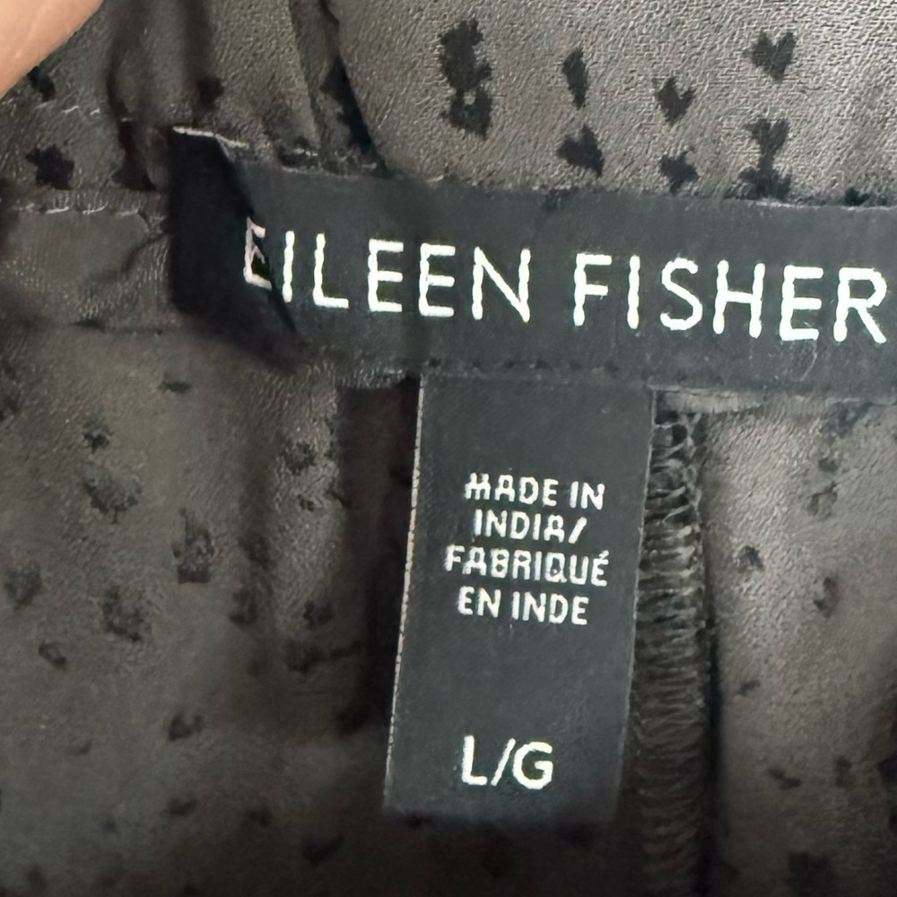 Eileen Fisher Bark Silk Crepe Slouchy Pant Gray Confetti Printed Women’s Large - Picture 8 of 12